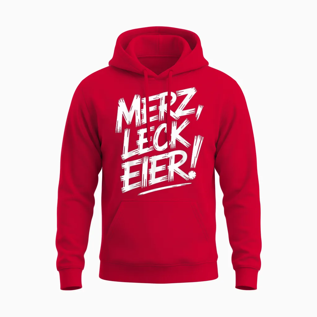 Merz Leck Eier Unisex Hoodie in Red