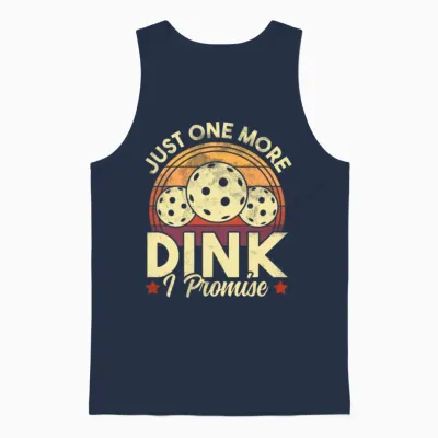 Pickleball Just One More Dink Retro Funny Unisex Tank Top - Navy