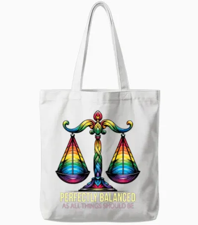 Libra Star Sign Balance & Harmony Art Tote Bags - White