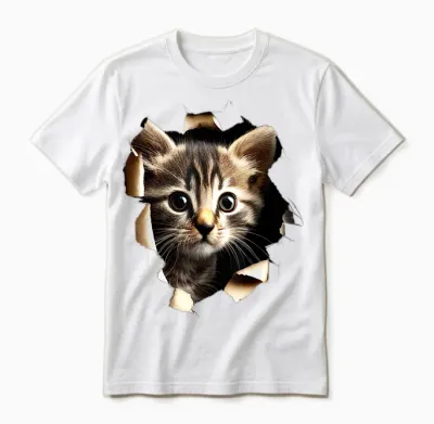 Cat Motif Art Cat Design House Cat Miau I Love Cat Unisex T-Shirt - White