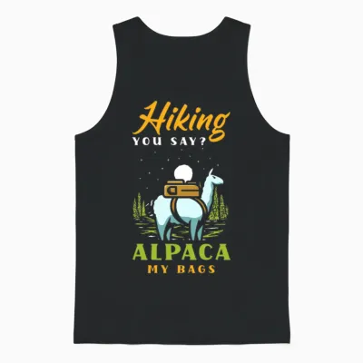 Funny Hiking Hiker Gift Unisex Tank Top - Black