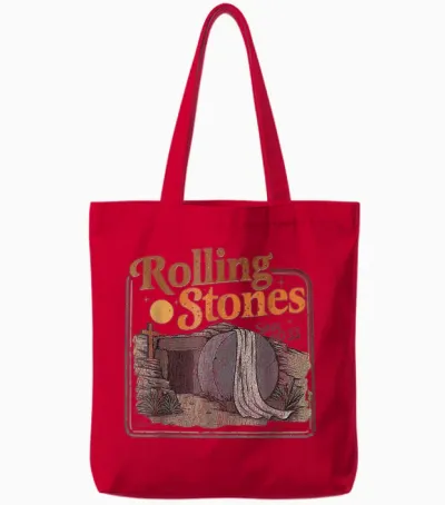 The Stone Was Rolled Away He Is Alive Retro Christian Easter Tote Bags - Red