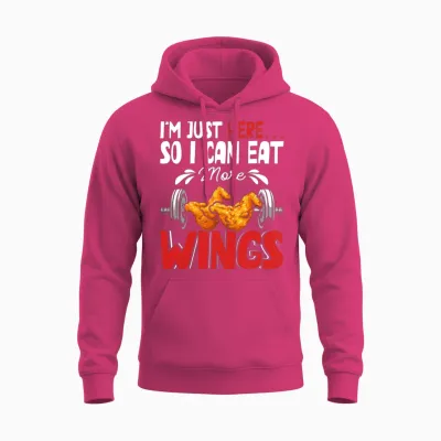 Eat Wings Food Lovers Humor Fitness Gym Workout Unisex Hoodie - Heliconia