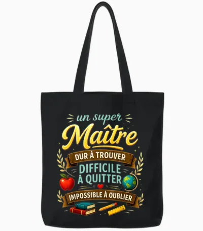 Cadeau Un Super Maître D'école Fin D'année Original Humour Tote Bags - Black