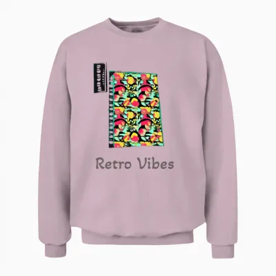 Retro Vibes Unisex Sweatshirt - Light Pink
