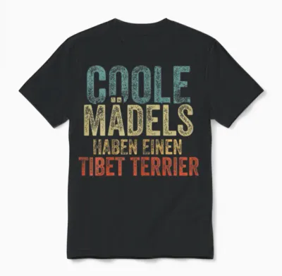 Coole Mädels Haben Einen Tibet Terrier T-Shirt, Black Unisex T-Shirt - Black
