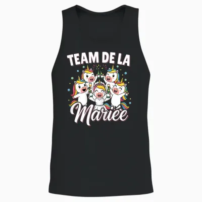 Team De La Bride - Evjf Women's Unicorn Bride to Be Unisex Tank Top - Black