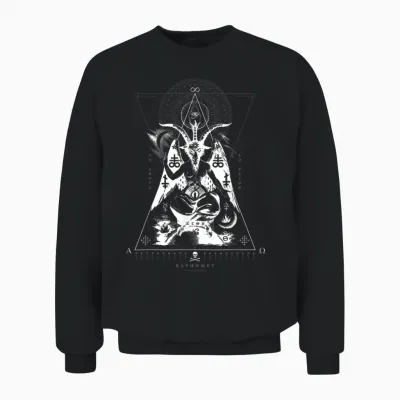 Baphomet - as Above So Below - Occult Sacred Geometry T-Shirt, Black Unisex Sweatshirt - Black