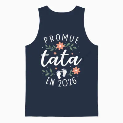 Promoted Tata 2026 - Announcement Pregnancy Sister Future Auntie Unisex Tank Top - Navy
