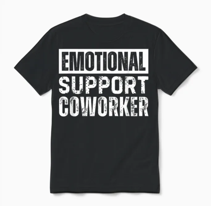 Emotional Support Coworker Unisex T-Shirt in Black