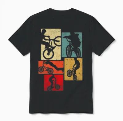 Bicycle Retro Unisex T-Shirt - Black