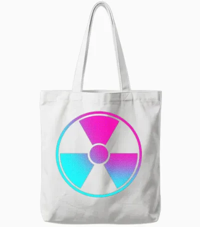 Funny Design Radioactive Tote Bags - White