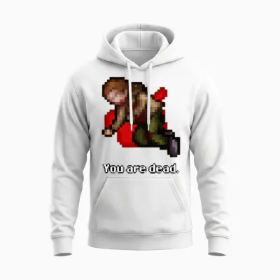 Tibia Merch You Are Dead Unisex Hoodie - White