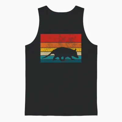 Opossum Vintage Retro Unisex Tank Top - Black
