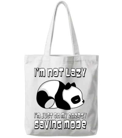 Saving Mode Panda Tote Bags - White
