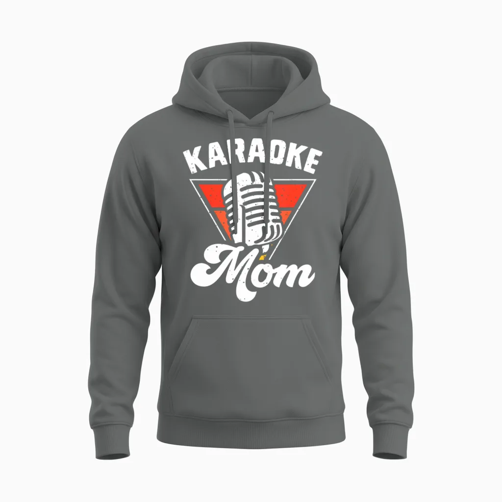 Karaoke Mom Unisex Hoodie in Graphite Heather