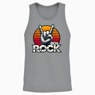 80s Vintage Rock Headbands 80s Costume Retro 80s T-Shirt, Black, S Unisex Tank Top - Sport Grey