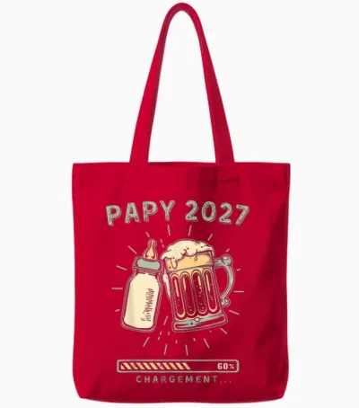 Je Vais être Papy 2027 Révélation Grossesse Devenir Papy Tote Bags - Red
