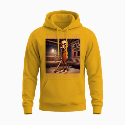 Tung Tung Sahur T-Shirt Brainrot Humour Gen Z Unisex Hoodie - Gold