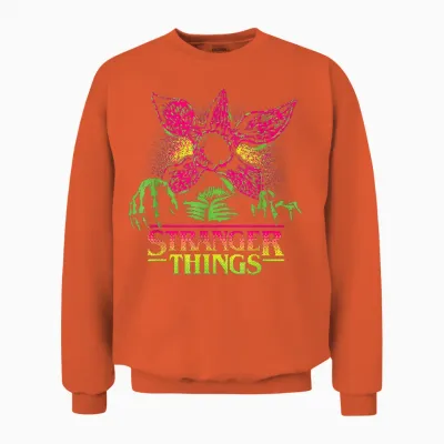 Stranger Things Neon Demogorgon Unisex Sweatshirt - Orange