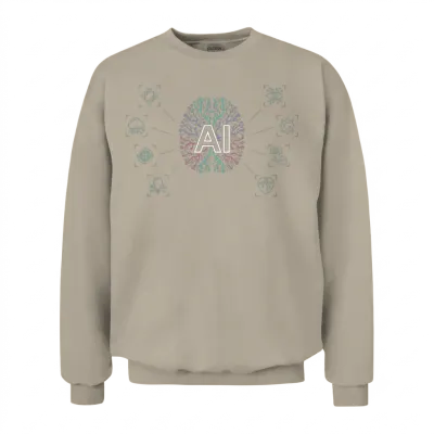 Ai - Ai Brain & Ai Artificial Intelligence Unisex Sweatshirt - Sand