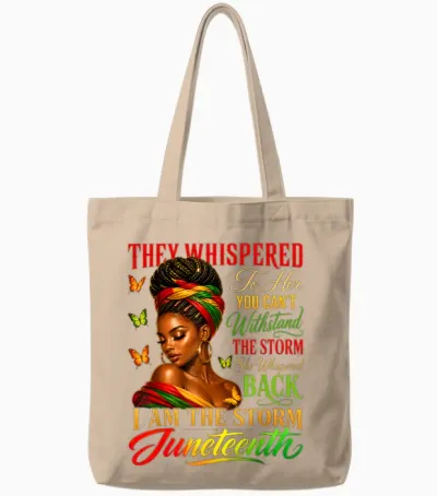 Juneteenth Shirts Women Girls Black African America Freedom Tote Bags - Natural