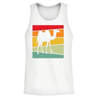 Camel Retro Unisex Tank Top - White