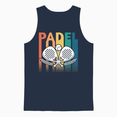Padel Tennis Retro Vintage Unisex Tank Top - Navy