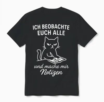 Ich Beobachte Euch Alle Katze Spruch Lustig Geschenkidee Unisex T-Shirt - Black