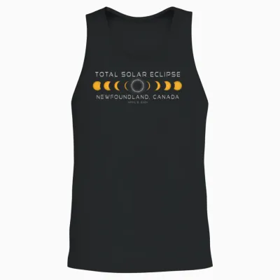 Newfoundland Canada Solar Eclipse 2024 April 8 Unisex Tank Top - Black