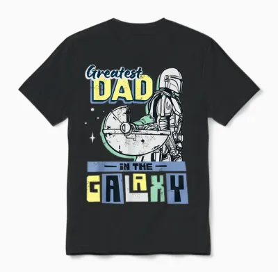 Star Wars the Mandalorian & Grogu Greatest Dad in the Galaxy Unisex T-Shirt - Black