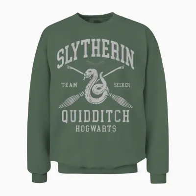 Harry Potter Slytherin Quidditch Arch Unisex Sweatshirt - Military Green