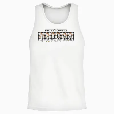 The Big Lebowski the Dude Checkerboard Dance Unisex Tank Top - White
