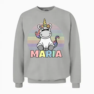 Maria Name Unicorn Unisex Sweatshirt - Ash