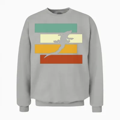 Crocodile Retro Unisex Sweatshirt - Ash