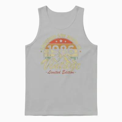 Legends Are Born in 1986 Birthday Gift 40 Years Unisex Tank Top - Ash