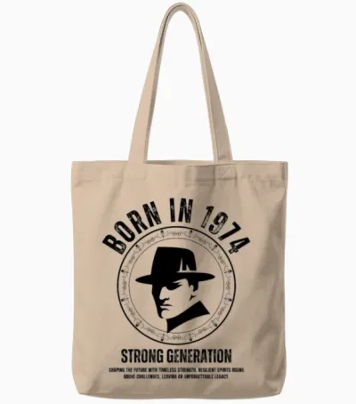 Born in 1974 Strong Generation Tote Bags - Natural