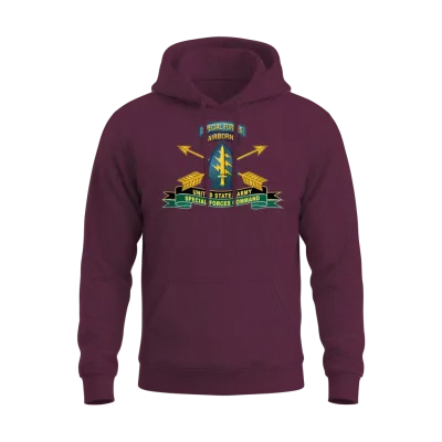 Army Us Army Special Forces Command Ssi Unisex Hoodie - Maroon