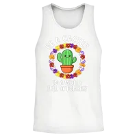 Be a Cactus Funny Cactus Unisex Tank Top - White – 2