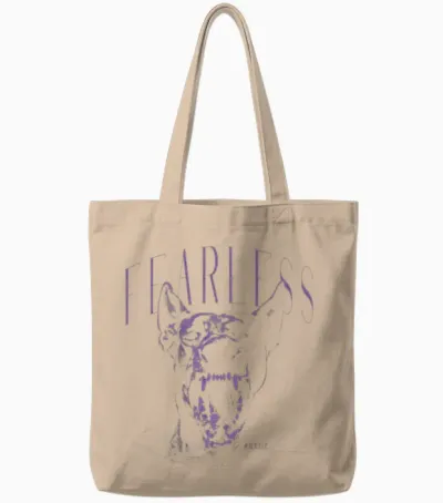 Backprint Streetwear Mode Fashion Damen Herren Hund Doberman Tote Bags - Natural