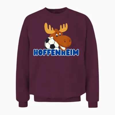 Hoffi Cute Elk for All Little Football Fans in Hoffenheim T-Shirt, Blue Unisex Sweatshirt - Maroon