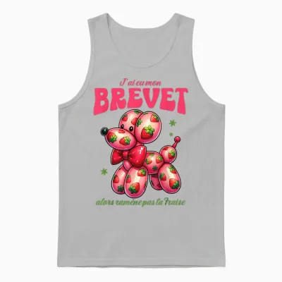College Brevet 2025 Dog Strawberry Balloon and Success Unisex Tank Top - Ash