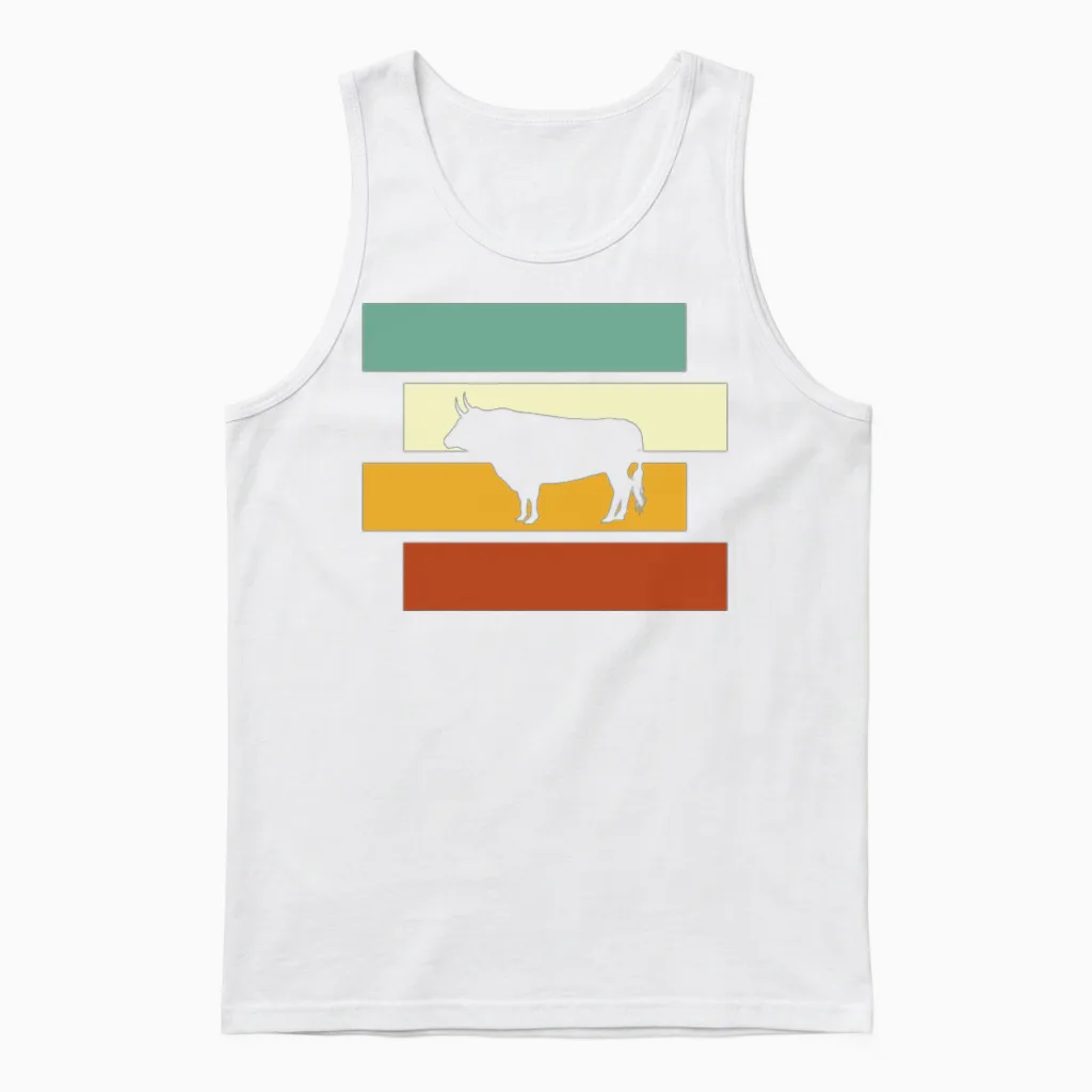 Bull Retro Unisex Tank Top in White