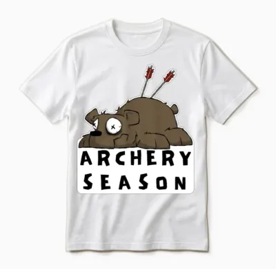 Funny Archery Sticker and Shirt Kilboe Comic Unisex T-Shirt - White