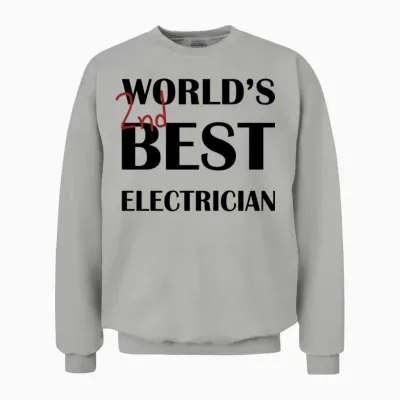 World S 2nd Best Electrician Unisex Sweatshirt - Ash