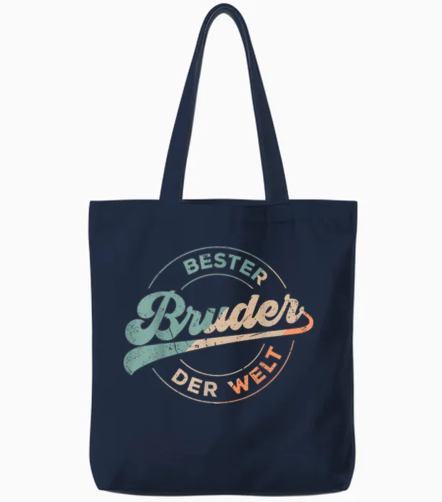 Bester Bruder Der Welt Retro Vatertag Bruder Vintage Tote Bags in Navy