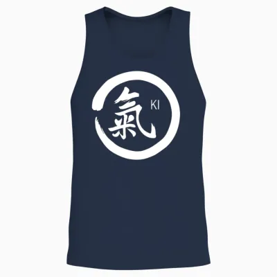 Ki Kanji with Circle Unisex Tank Top - Navy