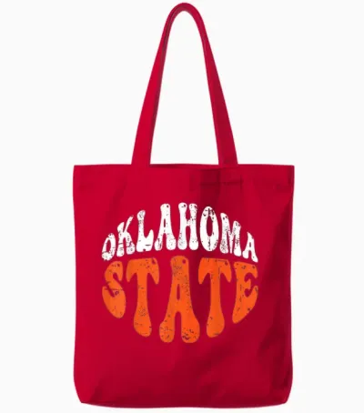 Oklahoma State Tee.retro Vintage Distressed Design American Tote Bags - Red
