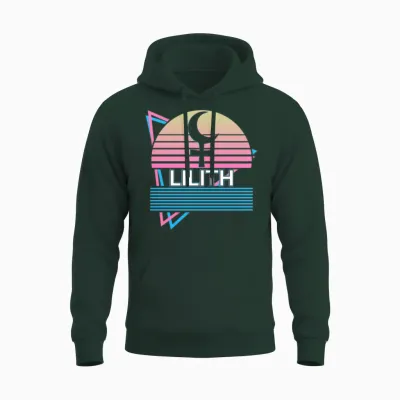 Lilith Dark Moon Retro Unisex Hoodie - Forest