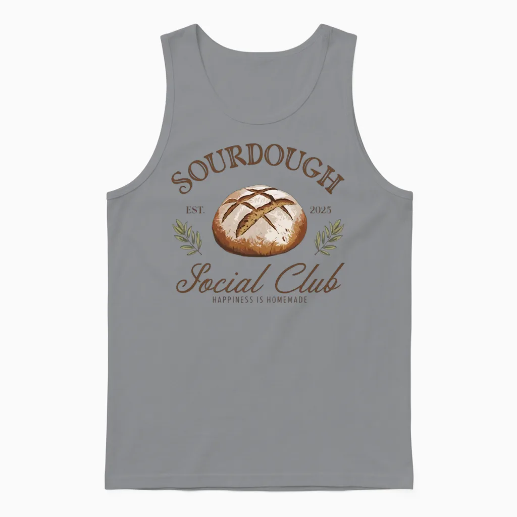 Vintage Sourdough Social Club Unisex Tank Top in Sport Grey
